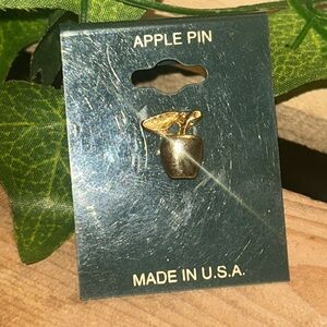 Gold Apple Pin